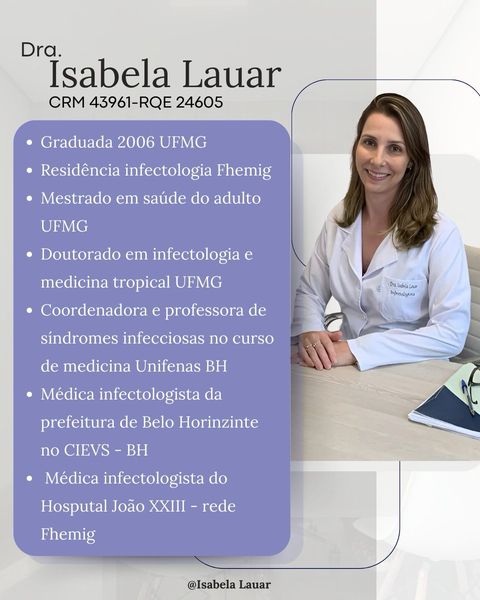 Foto da capa de Dra. Isabela Dias Lauar l Infectologista l em BH